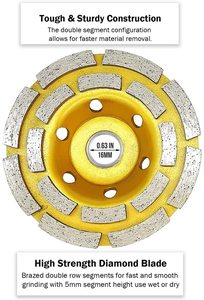 Disco de Corte de Diamante de Doble Fila para Granito/Mármol/Concreto/Piso/Piedra de 4.5 Pulgadas, Super Turbo, Gran Venta - Product Image 3