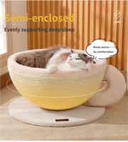 Arbre à chat en sisal en forme de tasse à café, avec griffoir intégré, lit-nid et design spacieux, résistant aux griffures, en corde de chanvre coupée