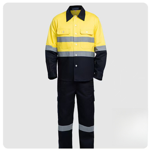 Kemeja Kerja Reflektif Protektif Khusus Visibilitas Tinggi Jaket Kerja Katun Murni - Product Image 5