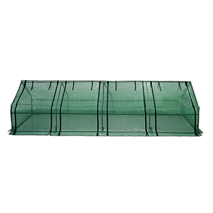 Serre de jardinage moderne à structure en acier robuste, facilement assemblable, avec 4 portes à fermeture éclair enroulables, mini tunnel extérieur anti-UV - Product Image 2