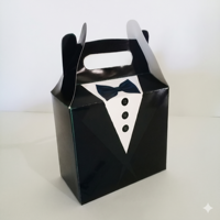 Boîte cadeau créative en forme de combinaison aseptique avec poignée, impression personnalisée, finition brillante/mate, emballage pour cadeaux masculins