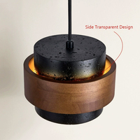 Wabi Sabi Petites lampes suspendues haut de gamme Nordic Minimalist Black Stone LED Lighting pour Home Restaurant Bar AC 85-265V