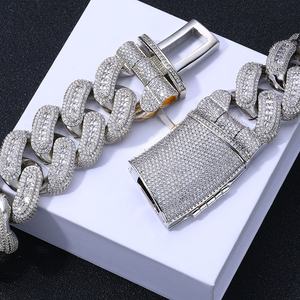 Bracelets cubains Statement Urban Streetwear 29mm GRA Moissanite en argent S925, entièrement sertis de pierres, bijoux rap ultra-lourds OEM ODM - Product Image 5