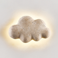 Applique murale en pierre en forme de nuage Wabi Sabi avec lumière LED chaude non dimmable pour la décoration murale de chambre