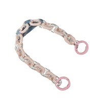 Paille à boire en plastique écologique de style Ins, détachable, en acrylique transparent, sac à chaîne bicolore, accessoires de bar étendus