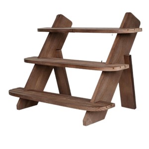 Wooden Plant Rack Three Layer Brown Multi Tier <b>Shelf</b> For Home <b>Desktop</b> Storage Organization Kitchen Display Stand - Product Image 5
