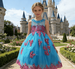 princess polly baby blue dress Tulle - Junior Bridesmaid Dresses / Girl's Bridesmaid Dresses for Wedding main image 0
