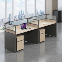 Poste de travail moderne en bois pour bureau, avec cloison de séparation, bureau d'ordinateur, table de direction de luxe pour employés, ensemble de mobilier.