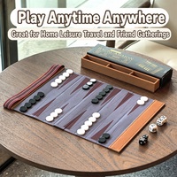 Nouvel arrivage : Jeu de backgammon enroulable portable avec étui de rangement pour dés, idéal pour les voyages en famille et les excursions en camping