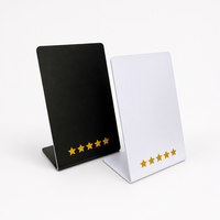 Support de Comptoir Moderne en PVC/PET Noir et Bleu pour Paiement RFID/NFC, Affichage et Collecte de Commentaires Clients pour Hôtels