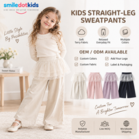 Smiledotkids – Nouveaux pantalons larges personnalisés pour enfants, en tulle et dentelle, avec volants à la taille et boutons, doux, OEM ODM, pour petites filles, vente en gros