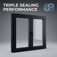 Ventana Corredera de Aluminio para Balcón con Aislamiento Térmico, Vidrio Hueco y Mosquitera Exterior