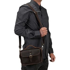 Borsa Messenger in vera pelle da uomo con cavallo pazzo retrò nuova moda con chiusura a cerniera con cerniera a spalla singola - Product Image 5