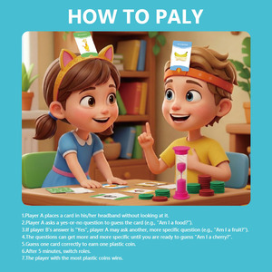 Juego <span class=keywords><strong>de</strong></span> Mesa Global Bridge WHO AM I, Juego Educativo Familiar, Juego <span class=keywords><strong>de</strong></span> Adivinanzas <span class=keywords><strong>para</strong></span> Niños <span class=keywords><strong>de</strong></span> <span class=keywords><strong>6</strong></span>+ Años con 75 Cartas y <span class=keywords><strong>6</strong></span> Diademas - Product Image 4