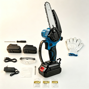 Mini tronçonneuse électrique sans fil de 6 pouces, sans balais, avec batterie au lithium 20V pour la coupe d'arbres et la découpe du bois - Product Image 1