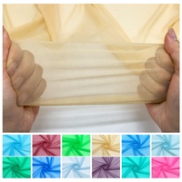 Tela de Malla Elástica de Alta Calidad, Azul, Suave, con Elasticidad en 4 Direcciones, Tul de Poliamida y Elastano para Lencería, Gimnasia y Ropa Interior