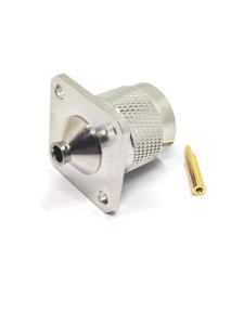 공장 공급 RFvoton N 수 플러그 패널 플랜지 4 홀 25.4mm * 25.4mm 납땜 Rg141 Rg402 Rf 동축 커넥터 재고 ROHS - Product Image 2