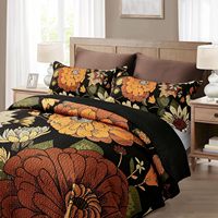 Ensemble de couette imprimé de plantes en gros d'usine professionnelle couvre-lit de qualité Double taille housse de couette Polyester pour l'hiver
