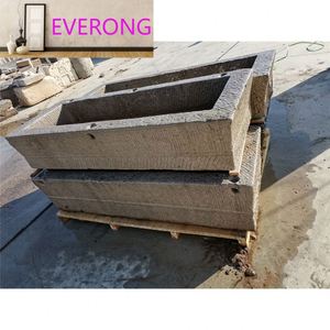 Ancien Bac à Nourriture pour Animaux <span class=keywords><strong>en</strong></span> Granit Recyclé Utilisé pour la Décoration de Jardin - Product Image 6