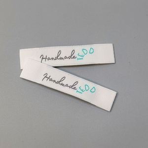 Custom Clothing Logo End Folded Neck Tag Laser Cutting High Density Soft Garment Woven Label - Product Image 1