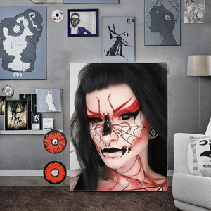 Pseyeche Halloween 22 Mét sclera Kính áp tròng màu đen và trắng Full <span class=keywords><strong>Eye</strong></span> mềm độ cứng cho cosplay Hàn Quốc - Product Image 3