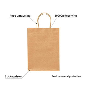 Bolsas de Papel Kraft Reciclado Personalizadas 2026 con Asa Impresa en Flexografía para Restaurantes, Diseño Personalizable, <span class=keywords><strong>Precio</strong></span> de Fábrica - Product Image 2