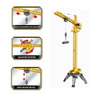 Huina mainan truk teknik RC skala 1585 1/14, termasuk pengisi daya anak-anak, Model struktur derek Remote Control logam 12 saluran