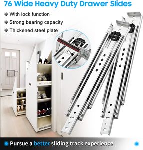 SNEIDA 산업용 헤비 듀티 슬라이드 레일 225kg 용량 냉간 압연 스틸 슬라이드 전체 연장 기계 캐비닛 용 조용한 러너 - Product Image 6