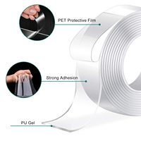 Ruban adhésif double face ultra-résistant transparent, ruban nano multi-usages, adhésif amovible pour le montage sur tapis et murs