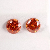 VVS grosir Gra bersertifikat D warna Fanta warna oranye Moissanite warna batu longgar
