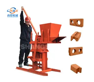 Блокировочная машина для производства глиняных блоков, ручная машина для изготовления сжатой почвы с логотипом Красной глины