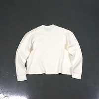 T-shirt imprimé DTG grand format, effet vieilli, en coton gaufré 100%, haute qualité, manches longues
