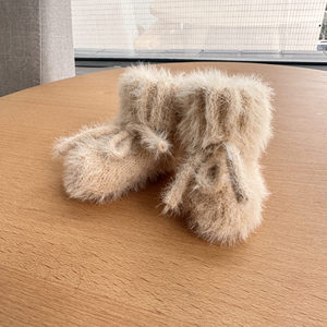 Nouveau design de chaussettes tricotées en poils de vison pour bébé de 0 à 3 mois, chaussettes chaudes au genou de différentes couleurs pour tout-petits - Product Image 4