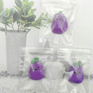 Nouveau produit phare : Jouets anti-stress TPR Mochi Squishy en forme de mini aubergine, à récupération lente, pour exercices manuels et soulagement du stress - Product Image 4