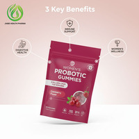 Gummies Probiotiques pour Femmes Adultes Canneberge 5 Milliards UFC - OEM ODM Santé Digestive et Osseuse Sans Gluten Supplément Céto 60 Unités