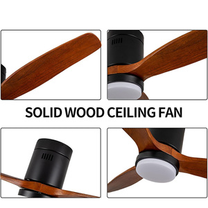 Quạt Trần với đèn, ABS rắn hạt gỗ 3 lưỡi tuôn ra gắn quạt trần với đèn với điều khiển từ xa, 36 /42 /52inch - Product Image 5