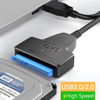 USB 3,0 a Sata 22pin Datos Laptop Cable de alimentación Adaptador 2,5 "Pulgadas HDD Controlador de disco duro Usb a Sata Cable