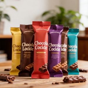 Emballages personnalisés imprimés avec fermeture arrière pour barres énergétiques, granola, noix, chocolat, protéines, sachets d'emballage alimentaire - Product Image 2