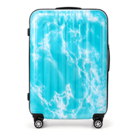 Ensemble de bagages ABS 3 pièces, valise rigide imprimée vagues océaniques, 20, 24, 28 pouces, valise à roulettes, valise de voyage