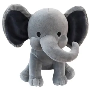 BSCI OEM-elefante de peluche gris, venta al por mayor, juguete de China