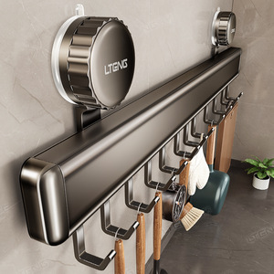 Ganchos de succión para cocina Blue Vine, estante rectangular montado en la pared, soporte de almacenamiento sin perforaciones, con recubrimiento en polvo - Product Image 2