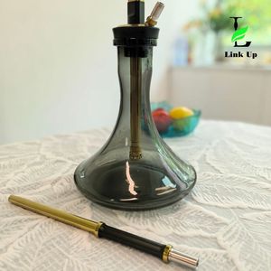 Cachimba de aluminio y vidrio Alpha ORO de 58 cm, juego de shisha con 1 manguera, caja de regalo, para bar, salón, tienda, cafetería, club, restaurante. - Product Image 2