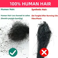 Extensions de cheveux humains brésiliens vierges Remy, tresses au crochet synthétiques Goddess Locs, ondulées et bouclées, type dreadlocks