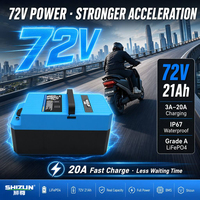 Baterai E-Bike LiFePO4 Cair 72V 21Ah Daya Tinggi Ringkas, Tahan Air IP67, Dilengkapi BMS, 2000 Siklus