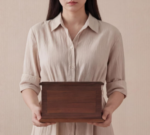 Özelleştirilebilir Fabrika Satışları Ceviz Ağacı Evcil Hayvan Anıt Urnleri Amerikan Tarzı Ahşap Evcil Hayvan Urn'u El Yapımı Dekoratif Urnlar - Product Image 3