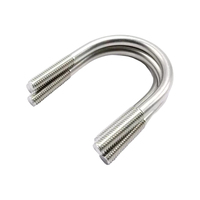 Boulons en U à double filetage M6-M16 en acier inoxydable 304 forgé à froid, colliers de serrage pour tuyaux, fixations pour support de plomberie marine