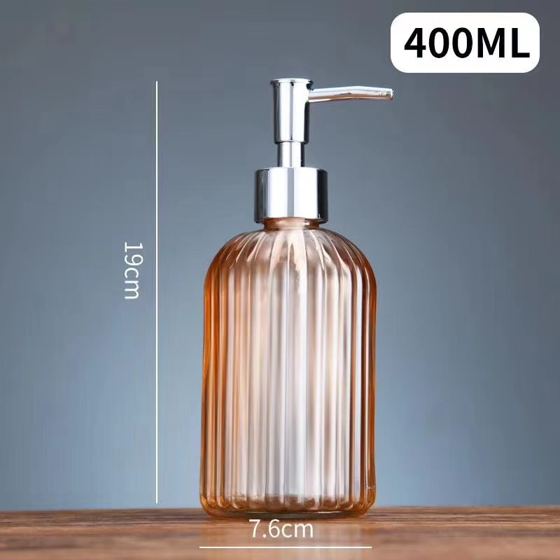 480ml colorful glass Bottles Thick Amber Glass Soap Dispenser with Stainless Steel Pump
