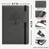 Bloc-notes promotionnel personnalisé de haute qualité A5 avec logo personnalisé, modèle BOYI 015, couverture en cuir PU rigide, reliure cousue