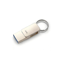 Nouvelle clé USB métallique haute vitesse à double interface, porte-clés portable 32G/64G USB 3.0 Type-C, garantie 2 ans, sans cryptage