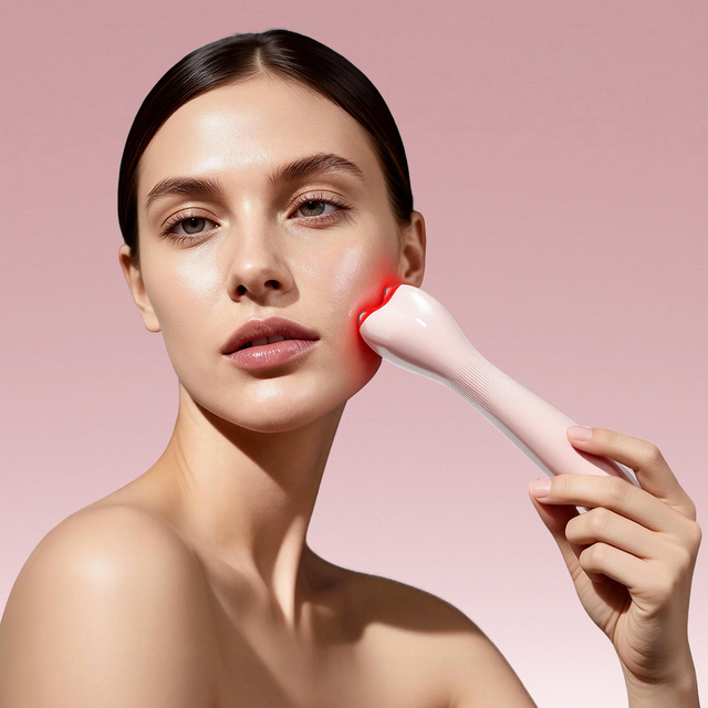 3-in-1 Hand Held Red Light Therapy Wand 630nm LED Microcurrent Vibration PDT Technology Wrinkle Remover Face Skin Rejuvenation
